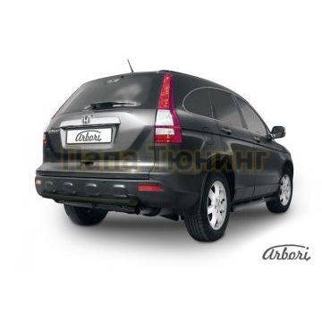 Защита заднего бампера чёрная сталь 57 мм Slitkoff для Honda CR-V 2010-2012