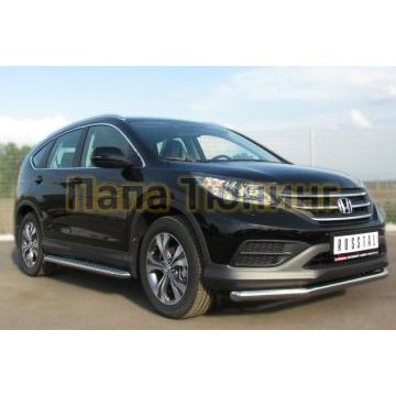 Защита переднего бампера d57 секции РусСталь для Honda CR-V 2012-2015