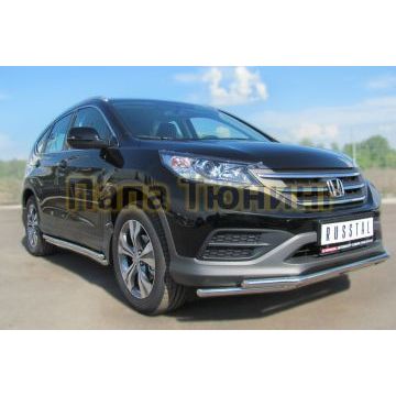 Защита передняя двойная с секциями 42-d42 РусСталь для Honda CR-V 2012-2015