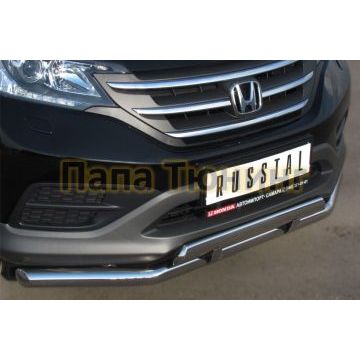 Защита передняя двойная 63-75х42 мм РусСталь для Honda CR-V 2012-2015