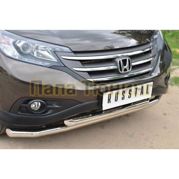 Защита передняя двойная d57-d57 декор-паз РусСталь для Honda CR-V 2012-2015