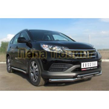 Защита передняя двойная d57-d42 РусСталь для Honda CR-V 2012-2015