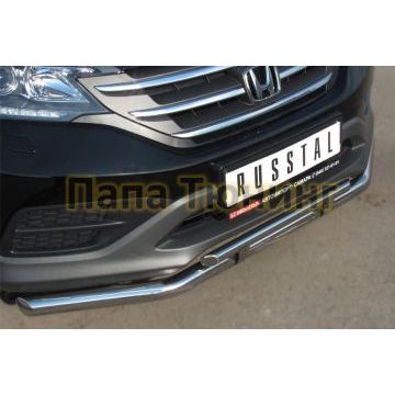 Защита передняя двойная d57-d42 РусСталь для Honda CR-V 2012-2015