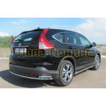 Защита заднего бампера с уголками d42 РусСталь для Honda CR-V 2012-2015