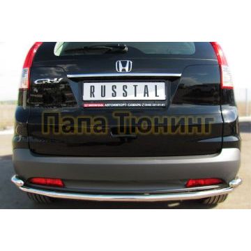 Защита заднего бампера с уголками d42 РусСталь для Honda CR-V 2012-2015