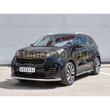 Защита переднего бампера d57 РусСталь для Kia Sportage 2016-2021