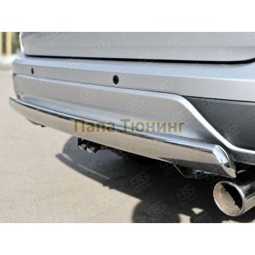 Защита заднего бампера овальная 75х42 мм РусСталь для Honda CR-V 2015-2017