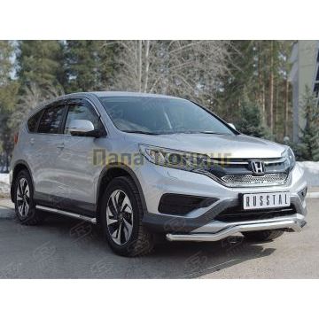Защита переднего бампера волна d57 РусСталь для Honda CR-V 2015-2017