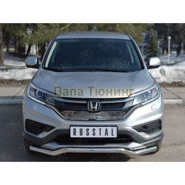 Защита переднего бампера волна d57 РусСталь для Honda CR-V 2015-2017