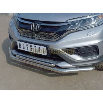 Защита передняя двойная 60-d42 РусСталь для Honda CR-V 2015-2017