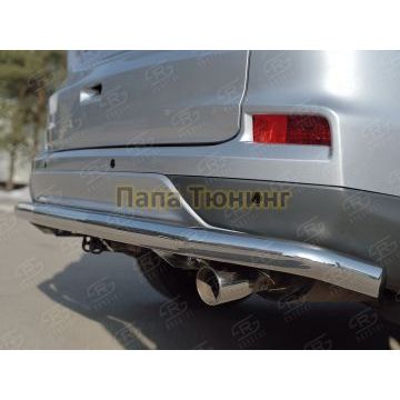 Защита заднего бампера d57 секции РусСталь для Honda CR-V 2015-2017