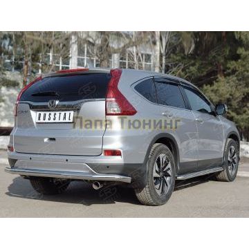 Защита заднего бампера d57 секции РусСталь для Honda CR-V 2015-2017