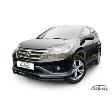 Защита переднего бампера чёрная сталь 57 мм Slitkoff для Honda CR-V 2012-