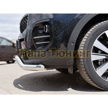 Защита переднего бампера волна с надписью d57 РусСталь для Kia Sportage 2016-2021