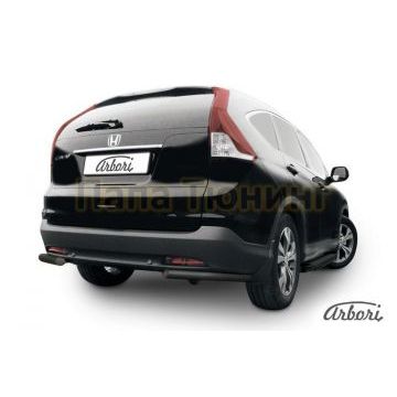 Защита задняя уголки чёрная сталь 57 мм Slitkoff для Honda CR-V 2012-