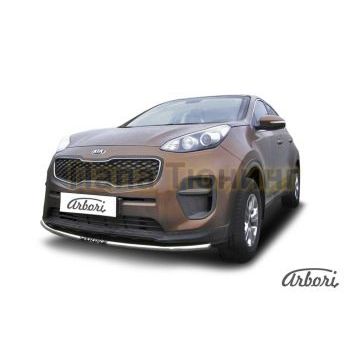 Защита передняя с надписью 42 мм Slitkoff для Kia Sportage 2016-2018