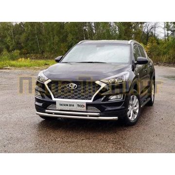 Защита передняя двойная 60-42 мм для Hyundai Tucson 2018-2021