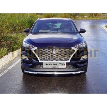 Защита переднего бампера с ДХО 60 мм для Hyundai Tucson 2018-2021