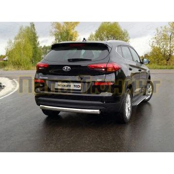 Защита заднего бампера овальная 72х42 мм для Hyundai Tucson 2018-2021