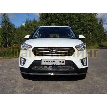 Защита переднего бампера 42 мм ТСС для Hyundai Creta 2016-2021