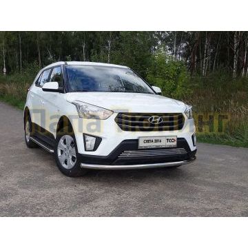 Защита переднего бампера 60 мм ТСС для Hyundai Creta 2016-2021