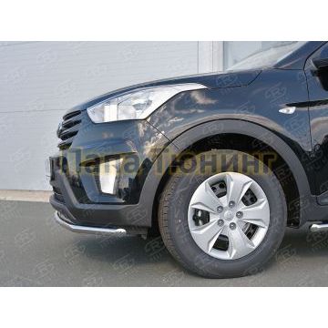 Защита переднего бампера d42 РусСталь для Hyundai Creta 2016-2021