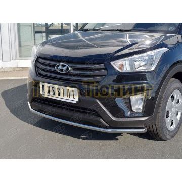 Защита переднего бампера d42 РусСталь для Hyundai Creta 2016-2021