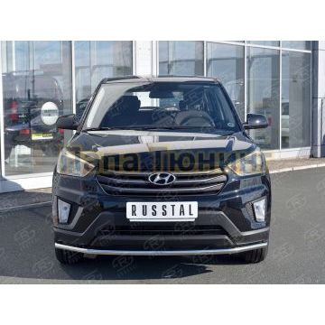 Защита переднего бампера d42 РусСталь для Hyundai Creta 2016-2021