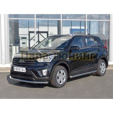Защита переднего бампера d57 РусСталь для Hyundai Creta 2016-2021