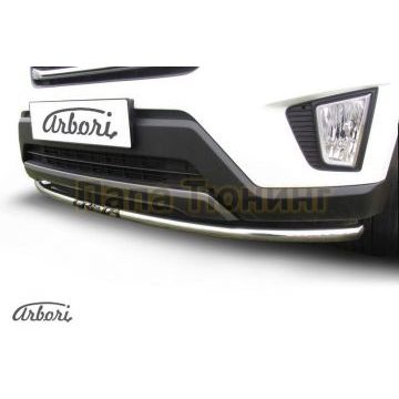 Защита передняя радиусная с надписью 42 мм на 4х4 Slitkoff для Hyundai Creta 2016-2021