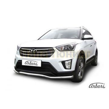 Защита передняя волна 57 мм на 4х4 Slitkoff для Hyundai Creta 2016-2021