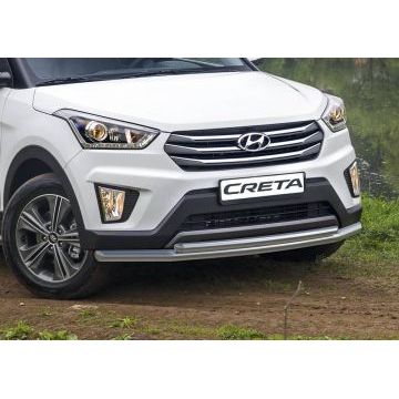 Защита передняя двойная 57-42 мм Rival для Hyundai Creta 2016-2021