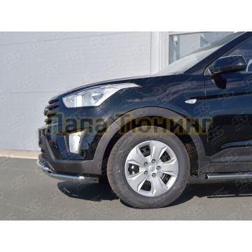 Защита передняя двойная 42-d42 РусСталь для Hyundai Creta 2016-2021