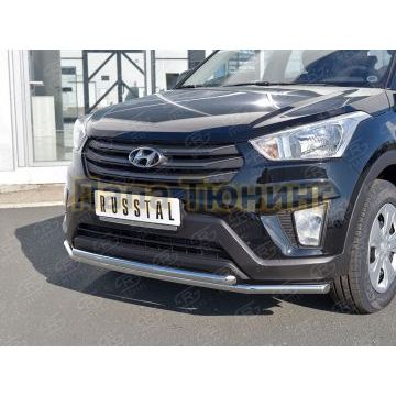 Защита передняя двойная 42-d42 РусСталь для Hyundai Creta 2016-2021