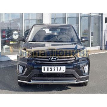 Защита передняя двойная 42-d42 РусСталь для Hyundai Creta 2016-2021