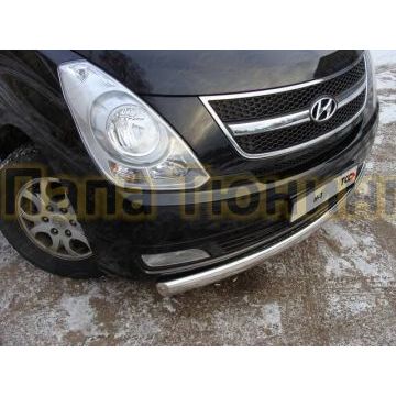 Защита передняя овальная 75х42 мм ТСС для Hyundai H-1 Starex 2007-2018 Защита передняя овальная 75х42 мм ТСС для Hyundai H-1 Starex 2007-2018