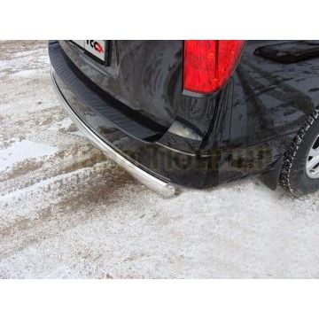 Защита заднего бампера овальная 75х42 мм ТСС для Hyundai H-1 Starex 2007-2018