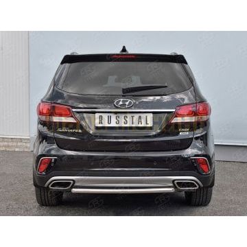 Защита заднего бампера дуга d42 РусСталь для Hyundai Santa Fe Grand 2016-