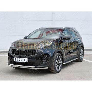 Защита передняя двойная 42-d42 РусСталь для Kia Sportage 2016-2021