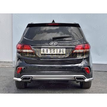Защита задняя уголки d57 РусСталь для Hyundai Santa Fe Grand 2016-