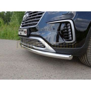 Защита переднего бампера 60 мм ТСС для Hyundai Santa Fe Grand 2016-