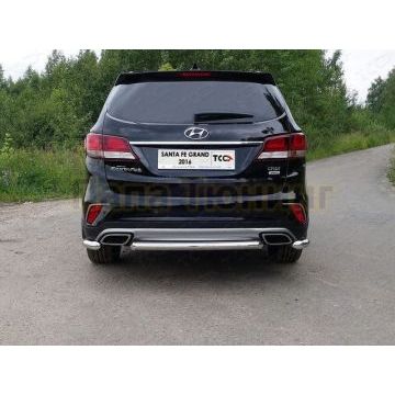 Защита заднего бампера центральная 60 мм ТСС для Hyundai Santa Fe Grand 2016- Защита заднего бампера центральная 60 мм ТСС для Hyundai Santa Fe Grand 2016-