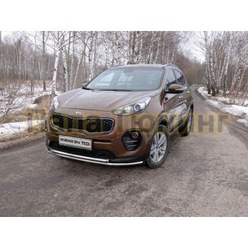 Защита передняя двойная 42-42 мм ТСС для Kia Sportage 2016-2018