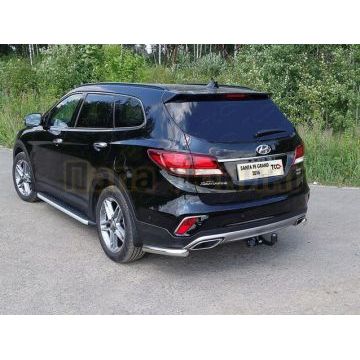 Защита задняя уголки 60 мм ТСС для Hyundai Santa Fe Grand 2016-