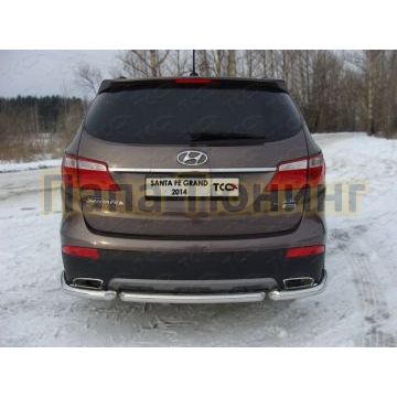Защита заднего бампера 60 мм ТСС для Hyundai Santa Fe Grand 2014-2016