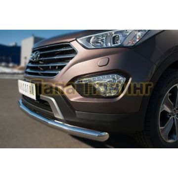 Защита переднего бампера d57 РусСталь для Hyundai Santa Fe Grand 2014-2016