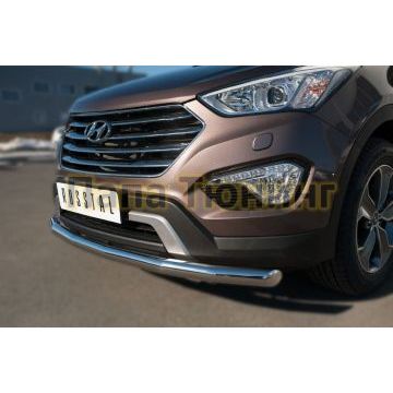 Защита переднего бампера d57 РусСталь для Hyundai Santa Fe Grand 2014-2016