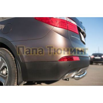 Защита заднего бампера d57 дуга РусСталь для Hyundai Santa Fe Grand 2014-2016