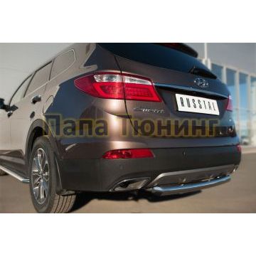 Защита заднего бампера d57 дуга РусСталь для Hyundai Santa Fe Grand 2014-2016