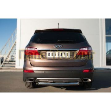 Защита заднего бампера d57 дуга РусСталь для Hyundai Santa Fe Grand 2014-2016